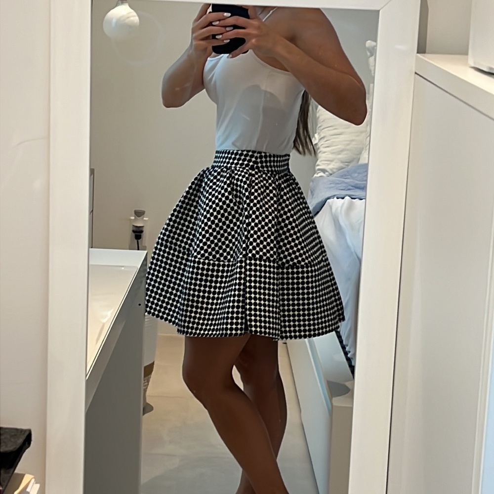 EXPRESS Brand new WOMEN SIZE 00 POLKA DOT circle skirt with side pockets Y2K